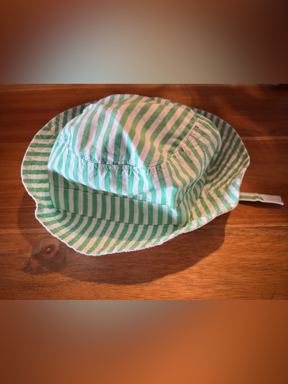 GAP BABY - Green and White Striped Bucket Hat